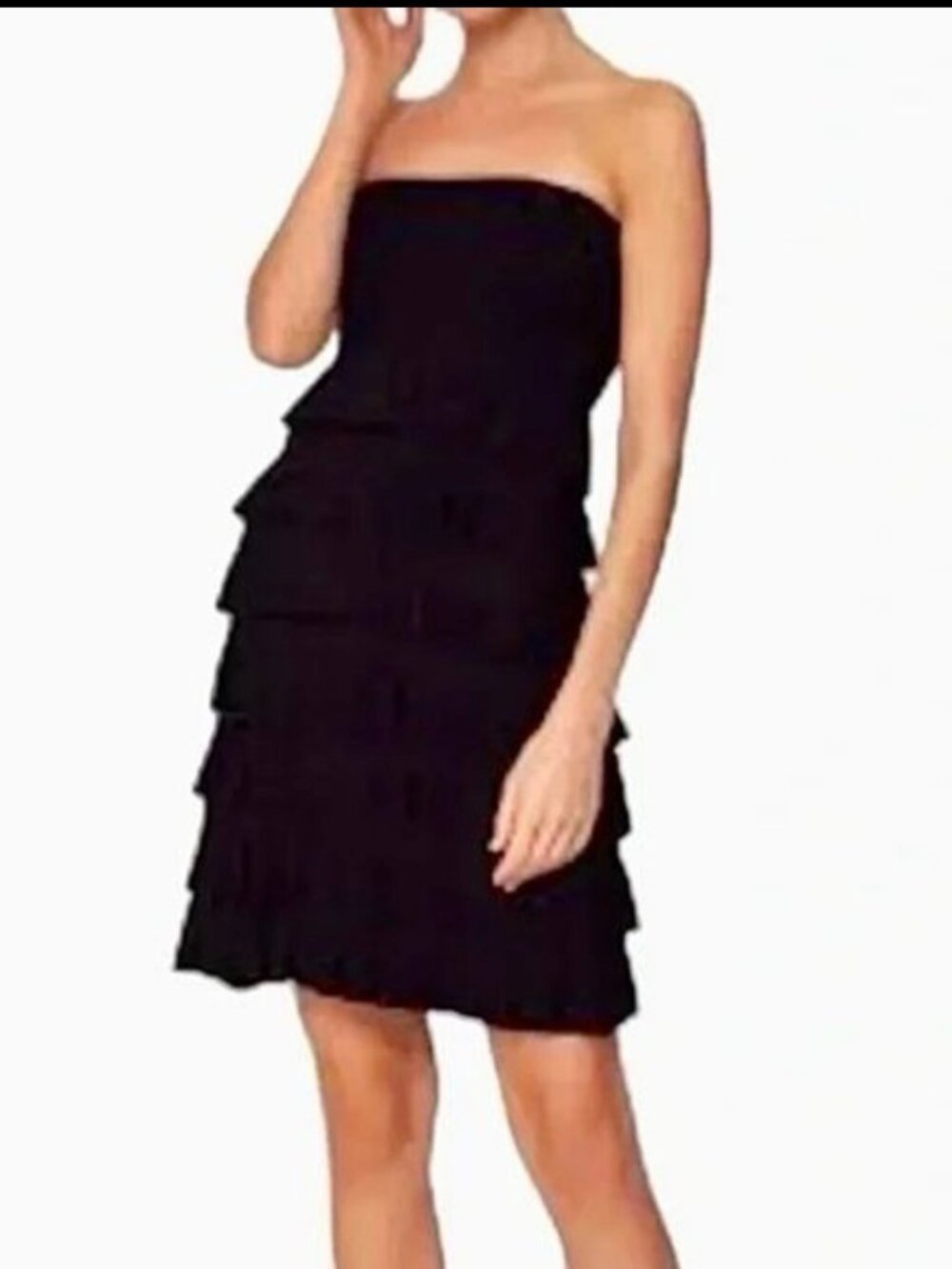 Vintage GAP Black Strapless Ruffle Mini Dress